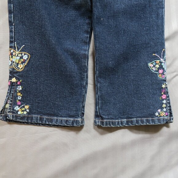 GapKids Girls Denim Jacket/Capri Butterflies & Flowers Outfit Sz 5/6 & 6 NWT - Picture 12 of 16